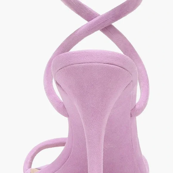 New! VERONICA BEARD MARCELINE purple Suede Crisscross ankle wrap strappy Sandals - Picture 4 of 16